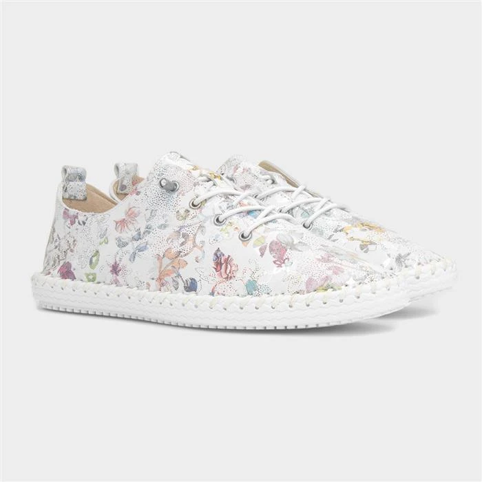 Lunar Exbury Womens White Leather Shoe 7 Lunar Exbury Womens White Leather Shoe - Image 5