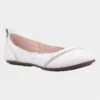 Hush Puppies Janessa Womens White Ballerina -Deals Shoes Store 130048 3 L02.20230410000203
