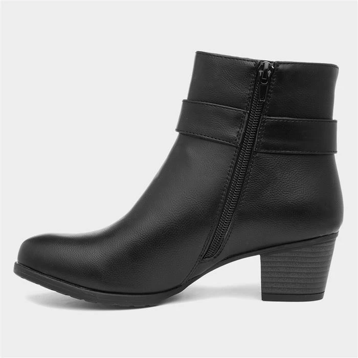 Lilley May Womens Black Heeled Ankle Boot 4 Lilley May Womens Black Heeled Ankle Boot - Image 2