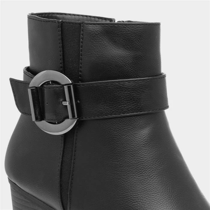 Lilley May Womens Black Heeled Ankle Boot 6 Lilley May Womens Black Heeled Ankle Boot - Image 4