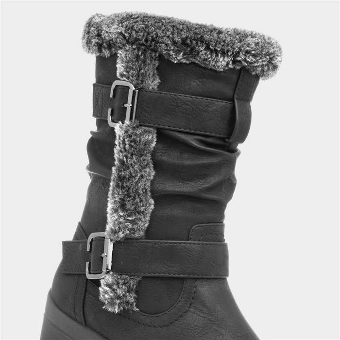 Softlites Jo Womens Faux Fur Boot In Black 6 Softlites Jo Womens Faux Fur Boot In Black - Image 4
