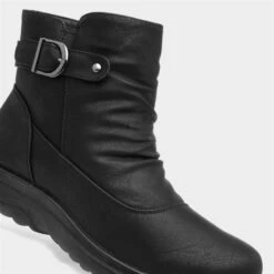 Softlites Jean Womens Black Buckled Ankle Boot -Deals Shoes Store 185086 2 L05.20230126000530