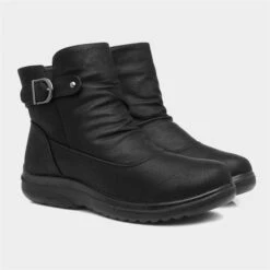 Softlites Jean Womens Black Buckled Ankle Boot -Deals Shoes Store 185086 2 L06.20230126000530