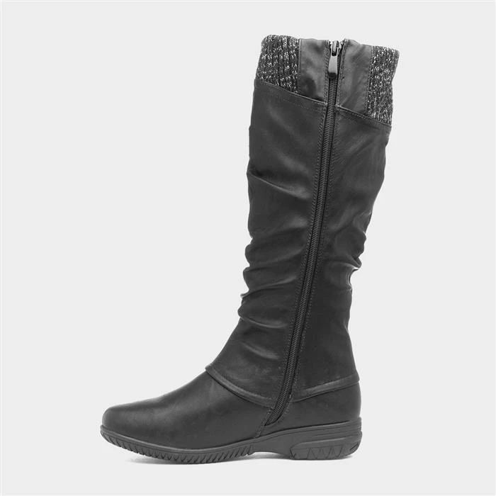 Cushion Walk Leah Womens Black High Leg Boot 4 Cushion Walk Leah Womens Black High Leg Boot - Image 2