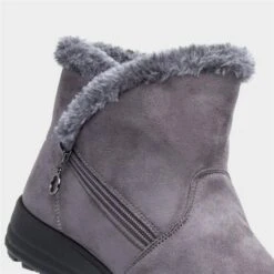 Cushion Walk Olivia Womens Grey Faux Fur Boot -Deals Shoes Store 189515 2 L05.20230808000225