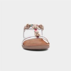 Lunar Feast Womens White Floral Sandal