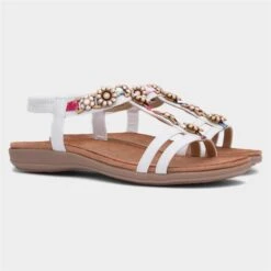 Lunar Feast Womens White Floral Sandal -Deals Shoes Store 190214 2 L06.20230516000207