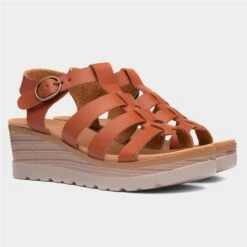 Lilley & Skinner Jakarta Womens Tan Wedged Sandal 11 Lilley & Skinner Jakarta Womens Tan Wedged Sandal -Deals Shoes Store 191255 2 L06.20230628000043