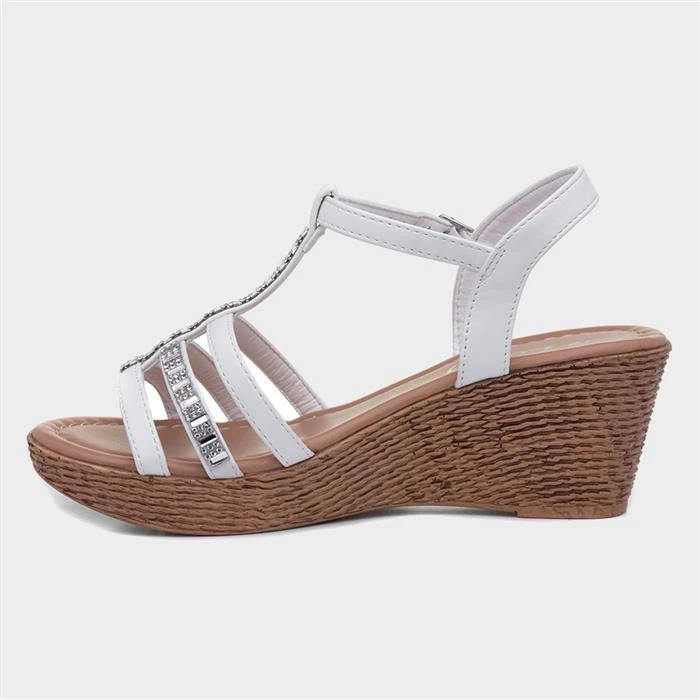 Lilley Womens Wedge Sandal In White 4 Lilley Womens Wedge Sandal In White - Image 2