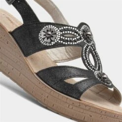 Comfy Steps Montserrat Womens Black Sandal -Deals Shoes Store 193061 2 L05.20230410000215