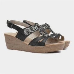 Comfy Steps Montserrat Womens Black Sandal -Deals Shoes Store 193061 2 L06.20230410000215
