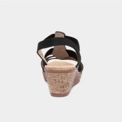 Softlites Womens Black Slip On Wedge Sandal -Deals Shoes Store 19576 2 L04.20230803000048