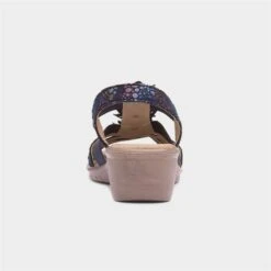 Softlites Womens Navy Floral Strappy Sandal -Deals Shoes Store 197017 2 L04.20230307000301