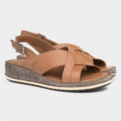 Hush Puppies Elena Womens Tan Wedge Sandal -Deals Shoes Store 199301 2 L06.20220418000242