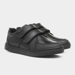 Hush Puppies Santos Boys Black Leather Shoe -Deals Shoes Store 203014 2 L06.20221212000132