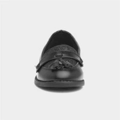 Lilley Cas Kids Black Glitter Loafer Shoe