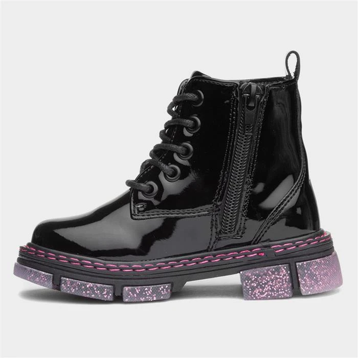 Walkright Emily Kids Black Glitter Sole Boots 4 Walkright Emily Kids Black Glitter Sole Boots - Image 2