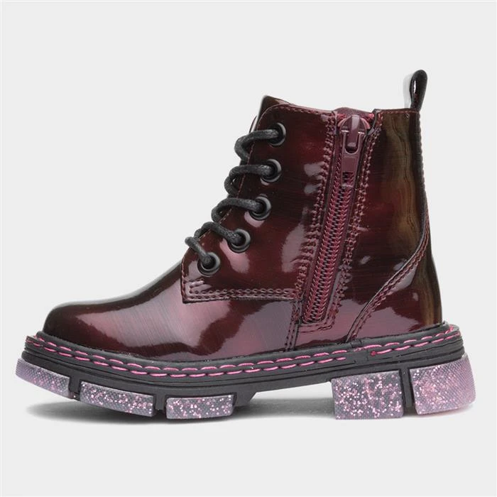 Walkright Emily Kids Bordeaux Glitter Sole Boots 4 Walkright Emily Kids Bordeaux Glitter Sole Boots - Image 2