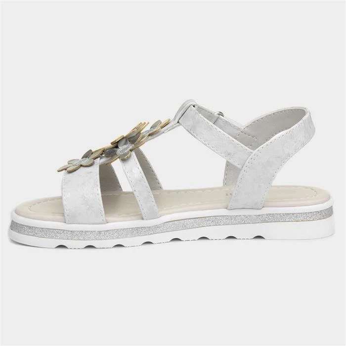 Walkright Girls Silver And Metallic Sandals 4 Walkright Girls Silver And Metallic Sandals - Image 2