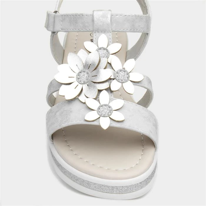 Walkright Girls Silver And Metallic Sandals 6 Walkright Girls Silver And Metallic Sandals - Image 4
