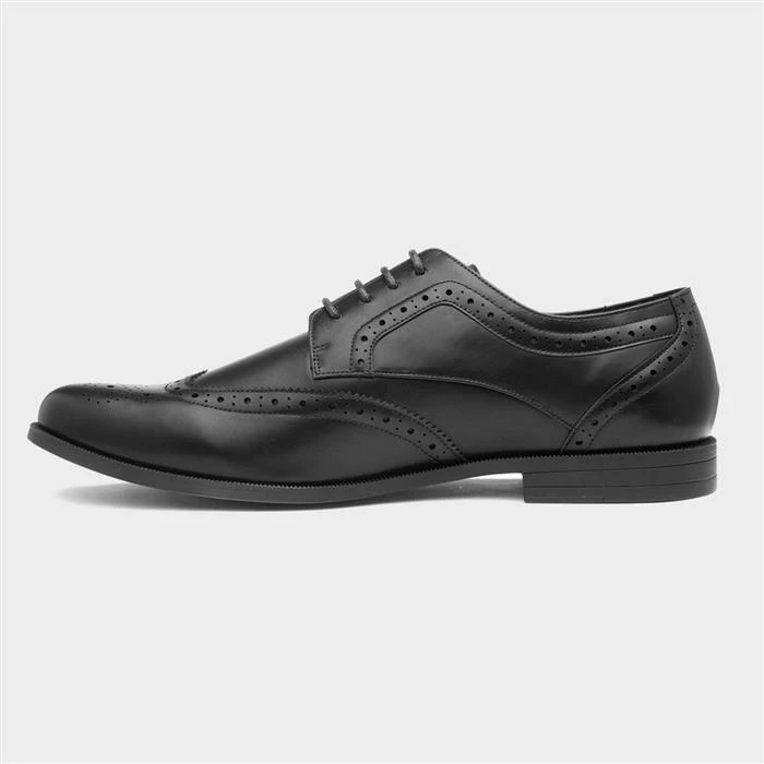 Beckett Billy Mens Black Lace Up Brogue Shoes 4 Beckett Billy Mens Black Lace Up Brogue Shoes - Image 2