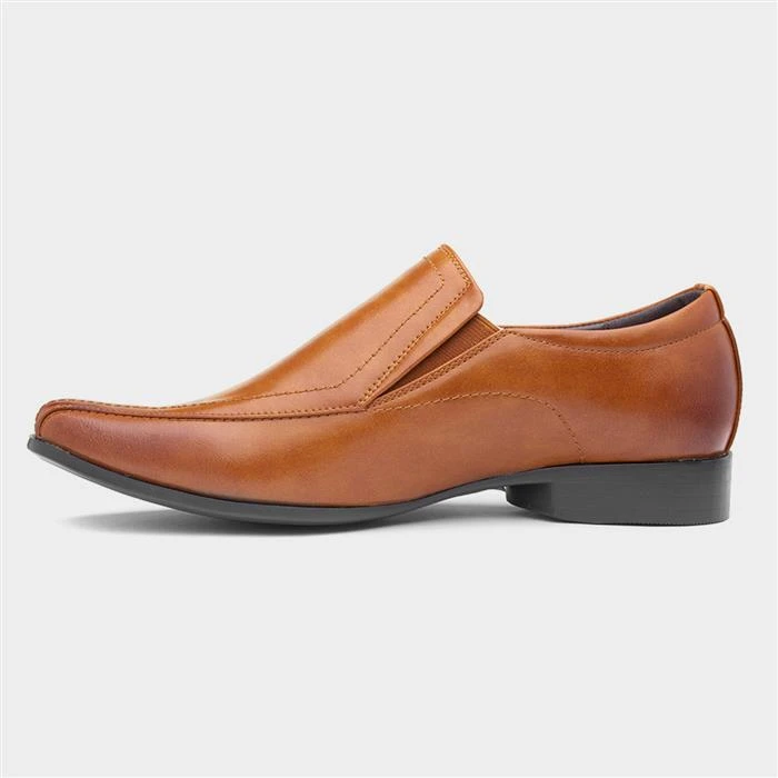 Beckett Eamon Mens Tan Slip On Shoe With Tramlines 4 Beckett Eamon Mens Tan Slip On Shoe With Tramlines - Image 2