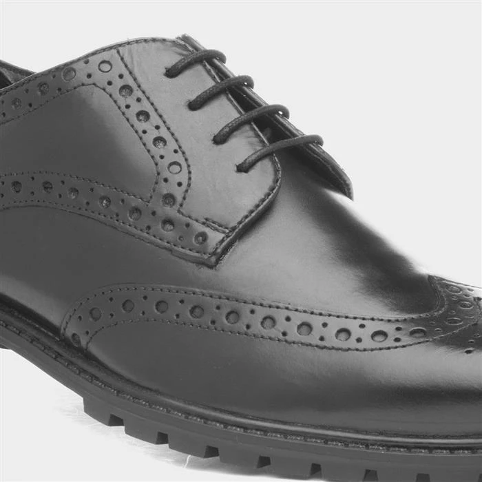 Red Level Cruise Mens Black Leather Brogue Shoe 6 Red Level Cruise Mens Black Leather Brogue Shoe - Image 4