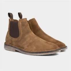 Hush Puppies Shaun Mens Tan Suede Chelsea Boot -Deals Shoes Store 585089 2 L06.20230406000257