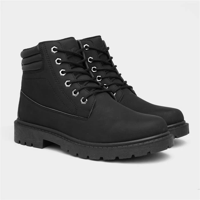 Urban Territory Bill Mens Black Lace Up Boot 7 Urban Territory Bill Mens Black Lace Up Boot - Image 5