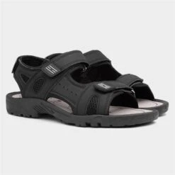 Red Fish Mens Black Easy Fasten Sandals -Deals Shoes Store 594097 2 L06.20230222000141