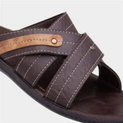Red Fish Mens Cross Over Dark Brown Mule Sandal -Deals Shoes Store 59447 2 L05.20220727000202