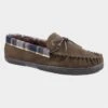 Cotswold Sodbury Mens Brown Moccasin Slipper -Deals Shoes Store 691089 3 L02.20230117000214