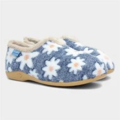 Lunar Daisy Womens Blue Floral Full Slipper -Deals Shoes Store 699001 2 L06.20230412000639