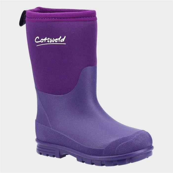 Cotswold Hilly Neoprene Kids Purple Welly 3 Cotswold Hilly Neoprene Kids Purple Welly